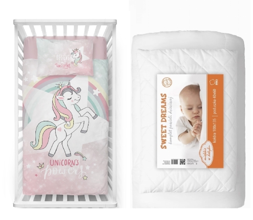 Komplet do łóżeczka 100x135 Kołdra + Pościel Jednorożec Unicorn  