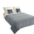Komplet Narzuta Koc 160x200 + Fotel 2szt 70x160 Rodos Szary Popiel 