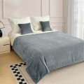 Komplet Narzuta Koc 160x200 + Fotel 2szt 70x160 Rodos Szary Popiel 
