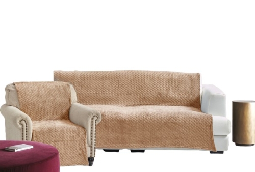 Komplet Narzuta Koc 160x200 + Fotel 2szt 70x160 Rodos Jasny Brązowy