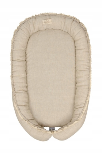 Gniazdko niemowlęce Prestige Linen 55x80 beżowy materacyk   