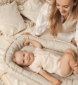 Gniazdko niemowlęce Prestige Linen 55x80 beżowy materacyk   