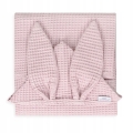 Okrycie kąpielowe 70x140 Bunny królik różowe wafel ręcznik z kapturkiem