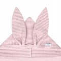 Okrycie kąpielowe 70x140 Bunny królik różowe wafel ręcznik z kapturkiem