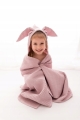 Okrycie kąpielowe 70x140 Bunny królik różowe wafel ręcznik z kapturkiem