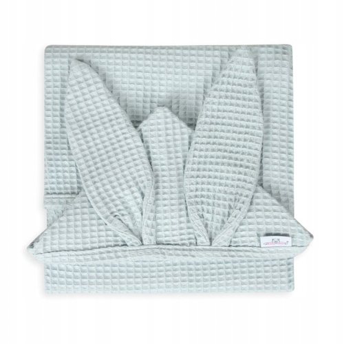 Okrycie kąpielowe 70x140 Bunny królik zielone wafel ręcznik z kapturkiem 