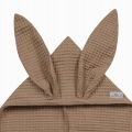 Okrycie kąpielowe 70x140 Bunny królik brązowe wafel ręcznik z kapturkiem 