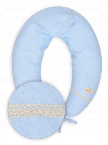 Poduszka pozycjonująca RELAX LINEN dł. 190cm błękitna