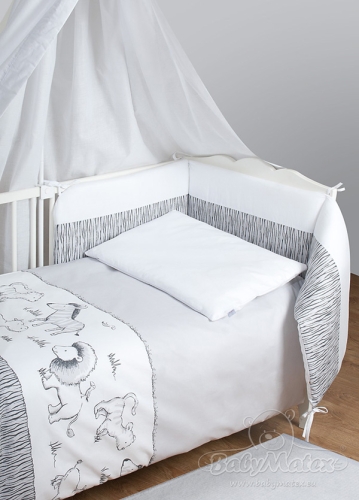 Komplet pościeli niemowlęcej 100x135 3-cz. BIANCO Safari Bawełna 