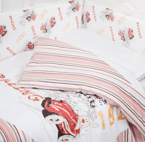 Komplet pościeli niemowlęcej 100x135 3-cz. SWEET MIX Racing Red Bawełna