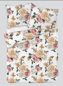Pościel satynowa 140x200 Exlusive Kwiaty Róże