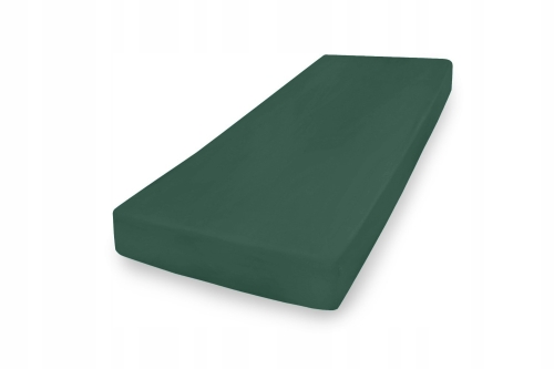 Prześcieradło Jersey z gumą 130/140x190/200 PREMIUM Zielone Butelkowe