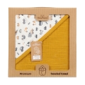 Kąpielowe okrycie niemowlęce 85x85 Muślinowe Musztardowe/Żółte