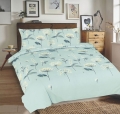 Pościel Bawełniana 160x200 UNIVERSAL Kwiaty Miętowa