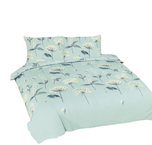 Pościel Bawełniana 160x200 UNIVERSAL Kwiaty Miętowa