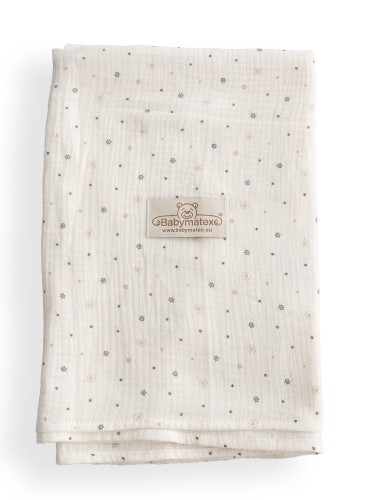 Kocyk-Otulacz MUSLIN DESIGN 80x120 w kropki