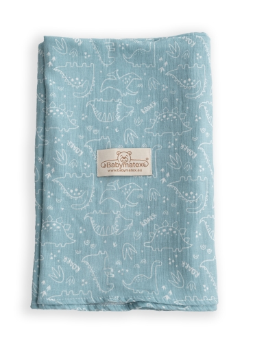 Kocyk-Otulacz MUSLIN DESIGN 80x120 w Dinozaury