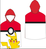 Ponczo dziecięce z kapturem 55x110 Ręcznik Pokemony Pikaczu
