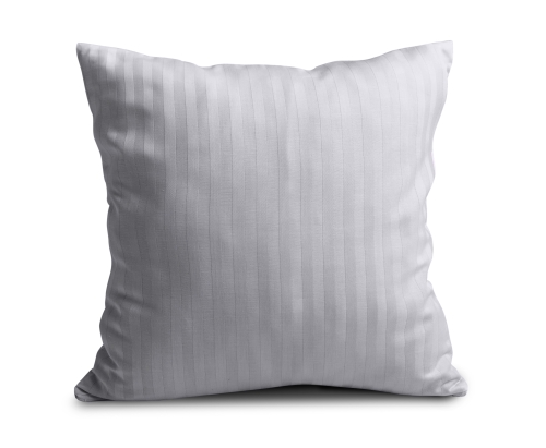 Poszewka z Adamaszku 40x40 paski 1 cm Jasna Szara