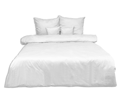 Posciel z Adamaszku 220x200 paski 1 cm Biała