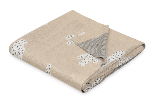 Kocyk Bambusowy 80x100 PATTERN Beżowy w kaktusy