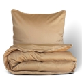 Pościel satynowa 140x200 jednobarwna GOLD LINE Beżowa