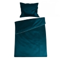 Pościel satynowa 140x200 jednobarwna GOLD LINE Turkusowa Morska