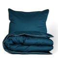 Pościel satynowa 140x200 jednobarwna GOLD LINE Turkusowa Morska