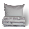 Pościel satynowa 140x200 jednobarwna GOLD LINE Szara