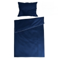 Pościel satynowa 140x200 jednobarwna GOLD LINE Granatowa