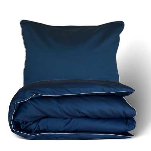 Pościel satynowa 140x200 jednobarwna GOLD LINE Granatowa