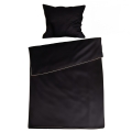 Pościel satynowa 140x200 jednobarwna GOLD LINE Czarna