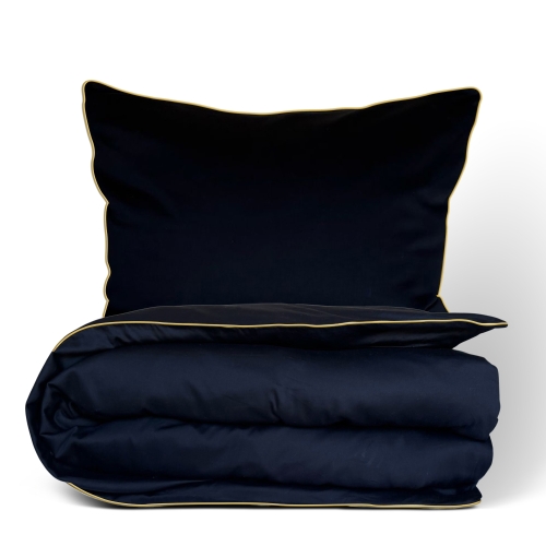 Pościel satynowa 140x200 jednobarwna GOLD LINE Czarna