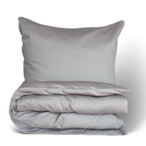 Pościel satynowa 160x200 jednobarwna GOLD LINE Szara