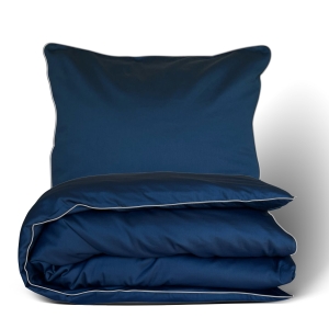 Pościel satynowa 220x200 jednobarwna GOLD LINE Granatowa  