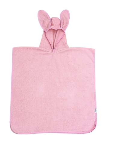 Kąpielowe okrycie niemowlęce 70x140 PONCHO JUNIOR Różowe