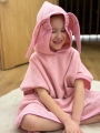 Kąpielowe okrycie niemowlęce 70x140 PONCHO JUNIOR Różowe