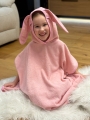 Kąpielowe okrycie niemowlęce 70x140 PONCHO JUNIOR Różowe