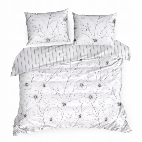 Pościel Satynowa 220x200 Kwiaty 
