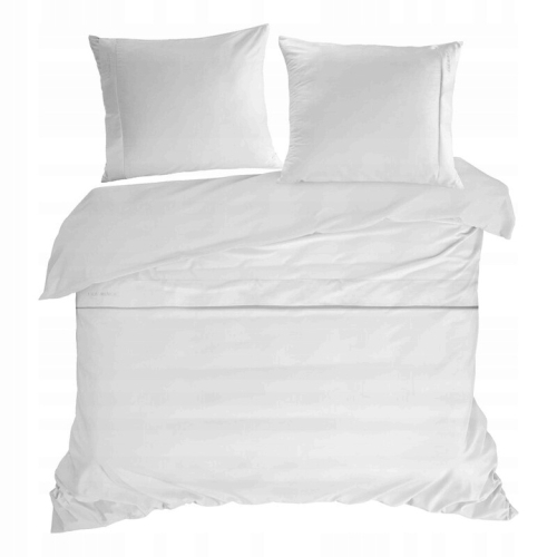 Pościel z Makosatyny bawełnianej 160x200 by Eva Minge Premium Jednobarwna Biały