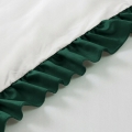 Pościel Satynowa 160x200 Eliza Biała z zieloną falbanką