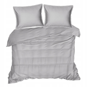 Pościel Bawełniana 220 x 200 3cz Retro z ozdobną koronką srebrna 