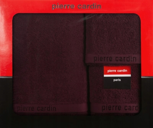 Komplet ręczników w pudełku Evi 3cz. burgundowy 430g/m2 Pierre Cardin