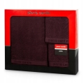 Komplet ręczników w pudełku Evi 3cz. burgundowy 430g/m2 Pierre Cardin
