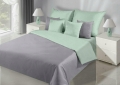 Pościel Satyna bawełniana 220 x 200 dwustronna 3cz. Nova colour srebrna + miętowa 