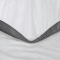 Pościel Satyna bawełniana 140 x 200 dwustronna 2cz. Nova colour biała + stalowa 