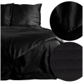Pościel Satyna Bawełniana 140 x 200 Jednobarwna 2cz. Nova colour czarna 