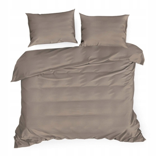 Pościel Satyna Bawełniana 140 x 200 Jednobarwna 2cz. Nova colour cappucino 