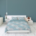 Pościel Flanelowa 160x200 Geometryczna turkusowa 