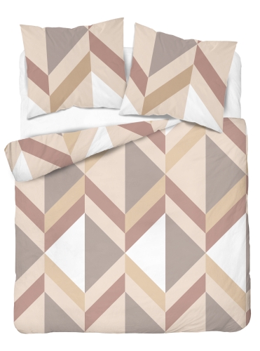Pościel Flanelowa 220x200 Geometryczna beżowa 